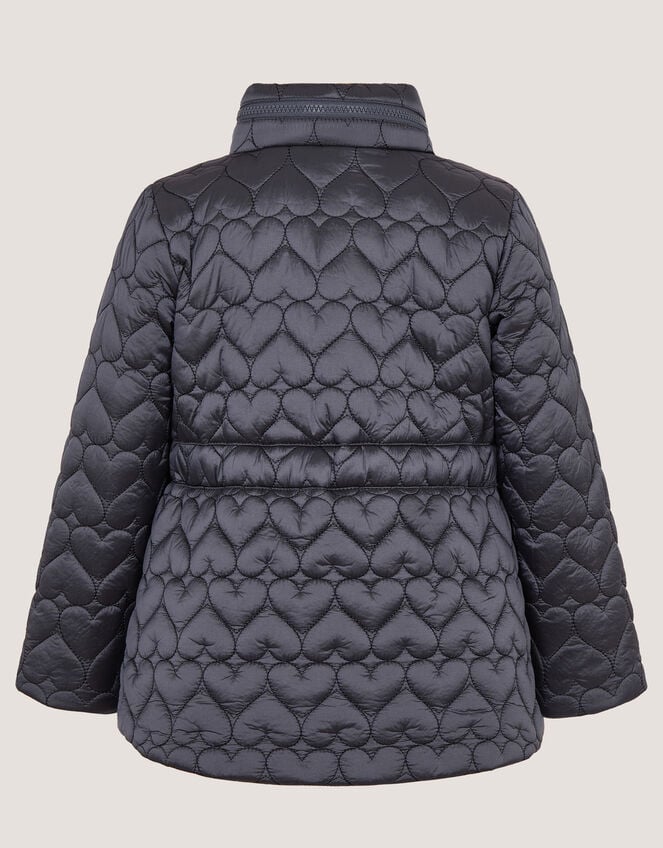 Heart Quilted Shower Resistant Coat, Blue (BLUE), large