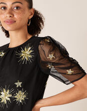 Taylor Star Embellished Stretch Top, Black (BLACK), large