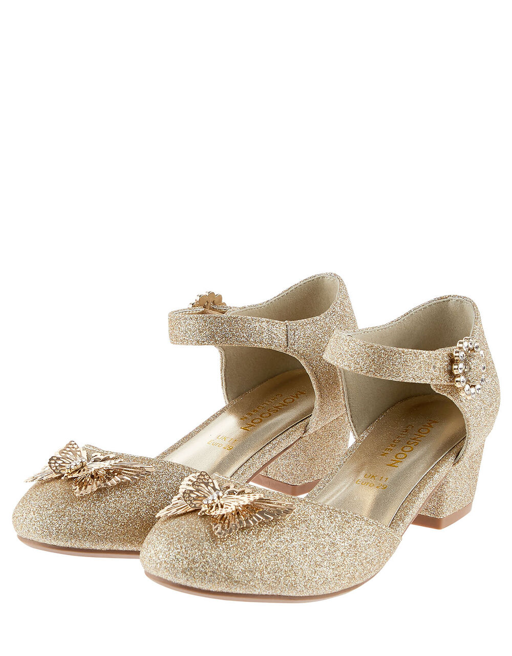 yellow heels with butterflies