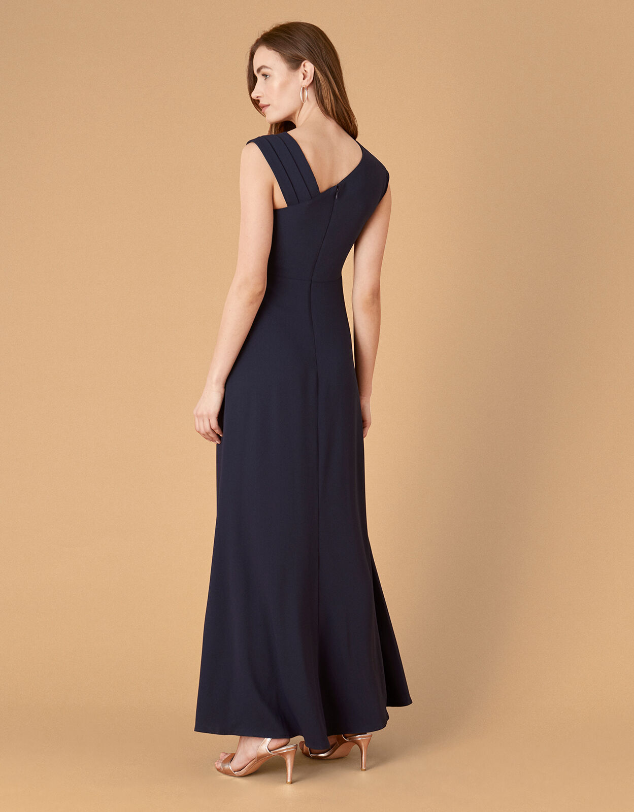 Maya Embellished Shoulder Maxi Dress Blue