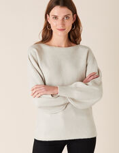 Shimmer Knit Jumper, Silver (SILVER), large