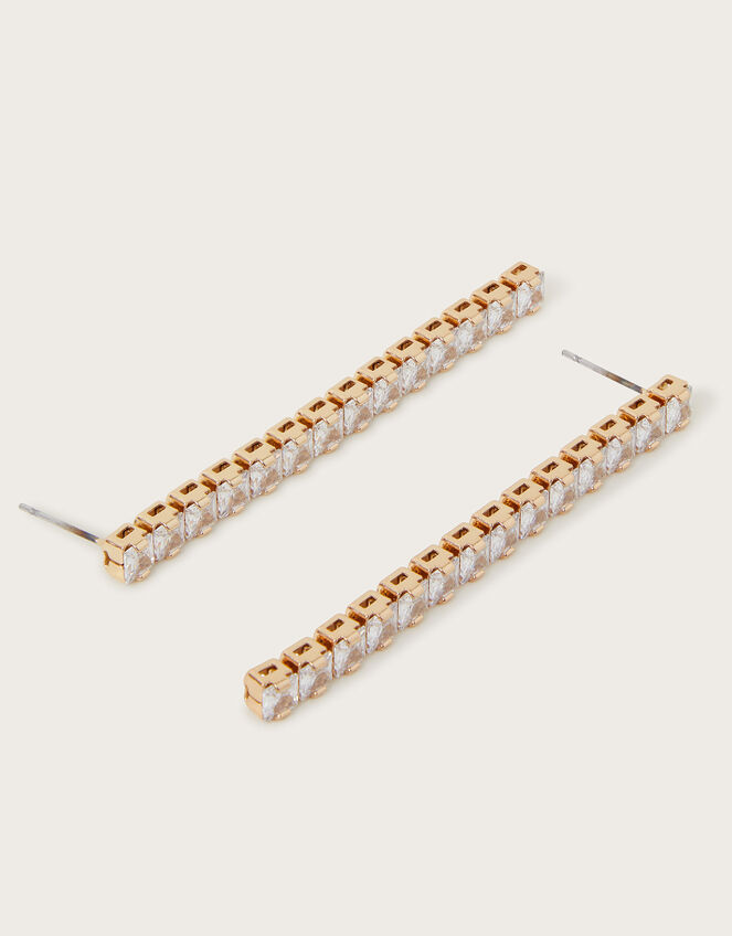 Square Diamante Drop Earrings, , large