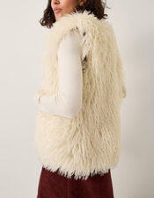 Maeve Shaggy Faux Fur Gilet, Ivory (IVORY), large