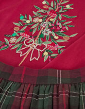 Christmas Tree Top & Tartan Skort Set, Red (RED), large