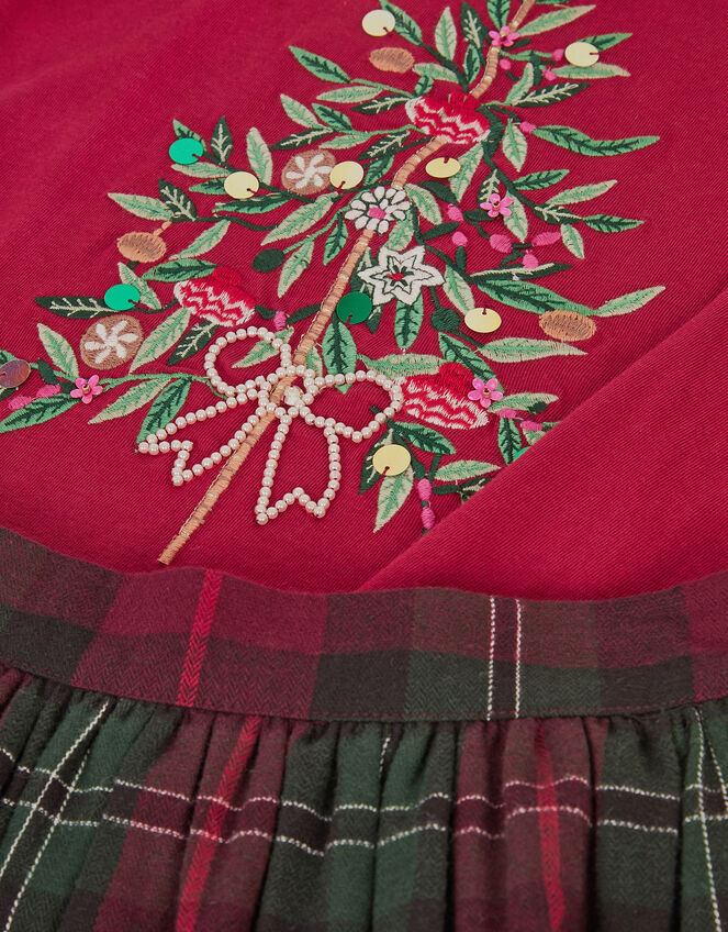 Christmas Tree Top & Tartan Skort Set, Red (RED), large