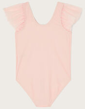 Land of Wonder Ruffle Sleeve Leotard, Pink (PALE PINK), large