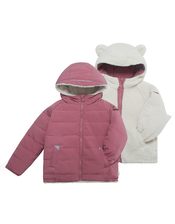 T&ouml;astie Reversible Teddy Fleece Puffer Jacket, Pink (PINK), large