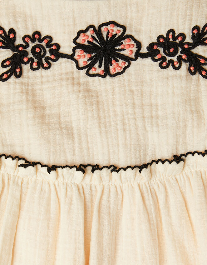 Floral Cornelli Embroidered Dress, Ivory (IVORY), large
