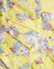 Unicorn Frill Dress, Yellow (YELLOW), large