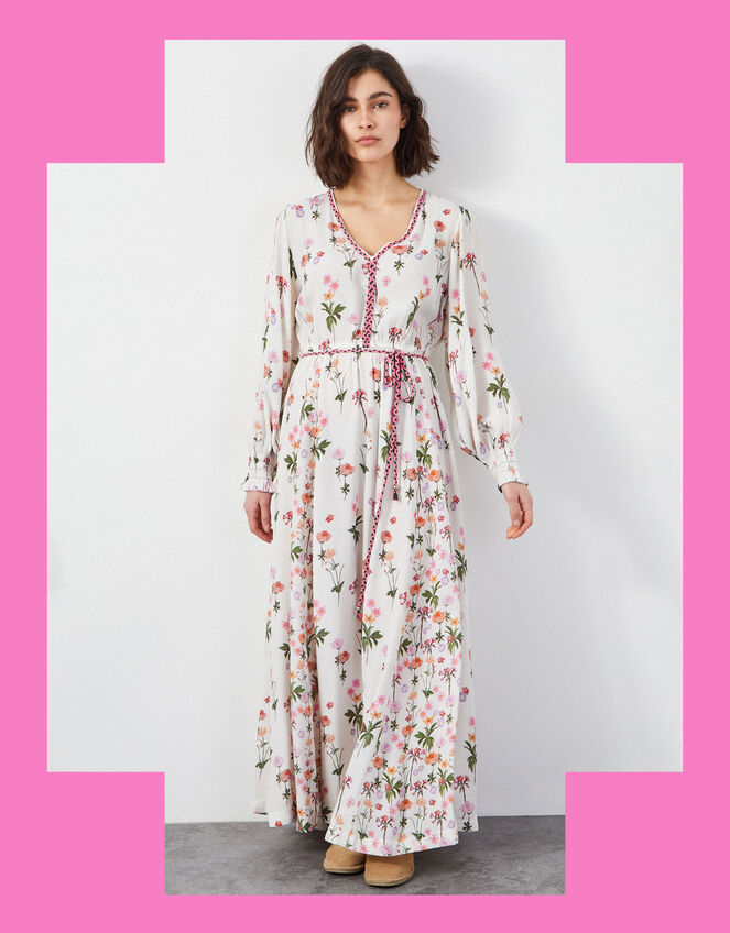 East Harmony Floral Maxi Dress, Ivory (IVORY), large