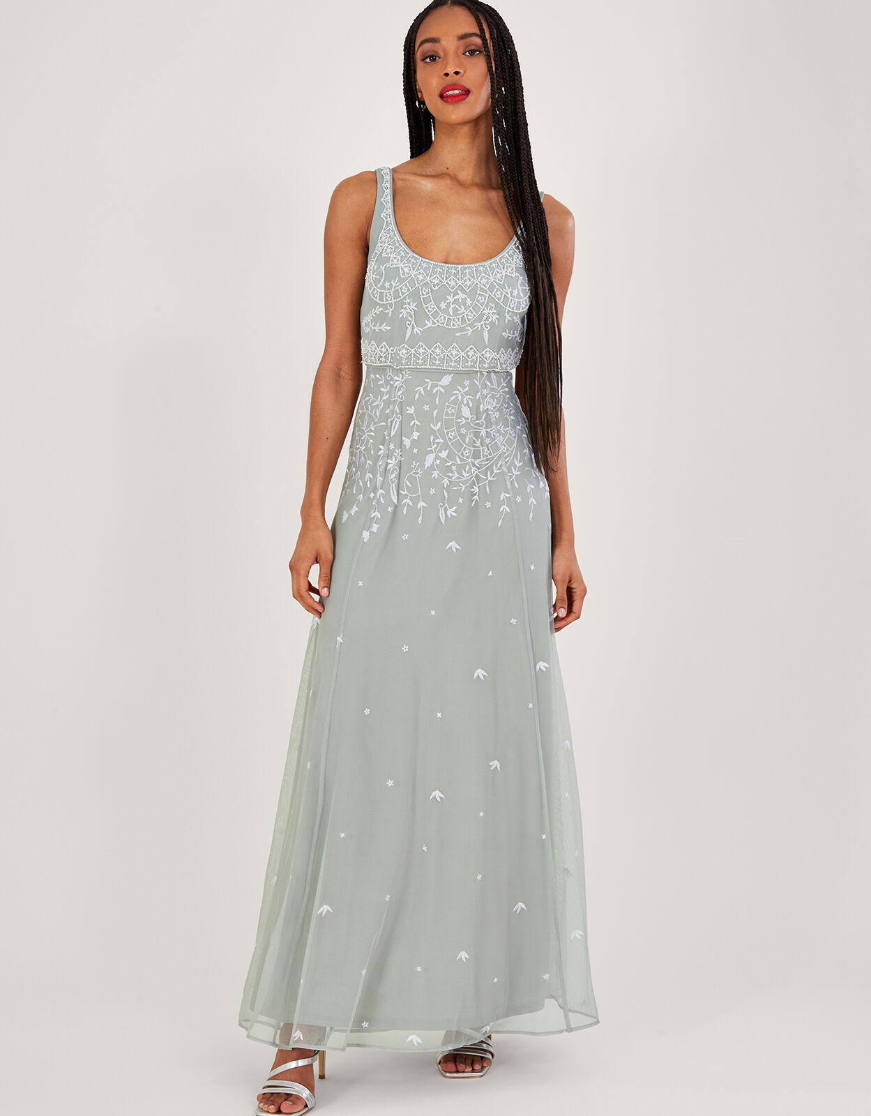 Eugiene Embroidered Maxi Dress Green