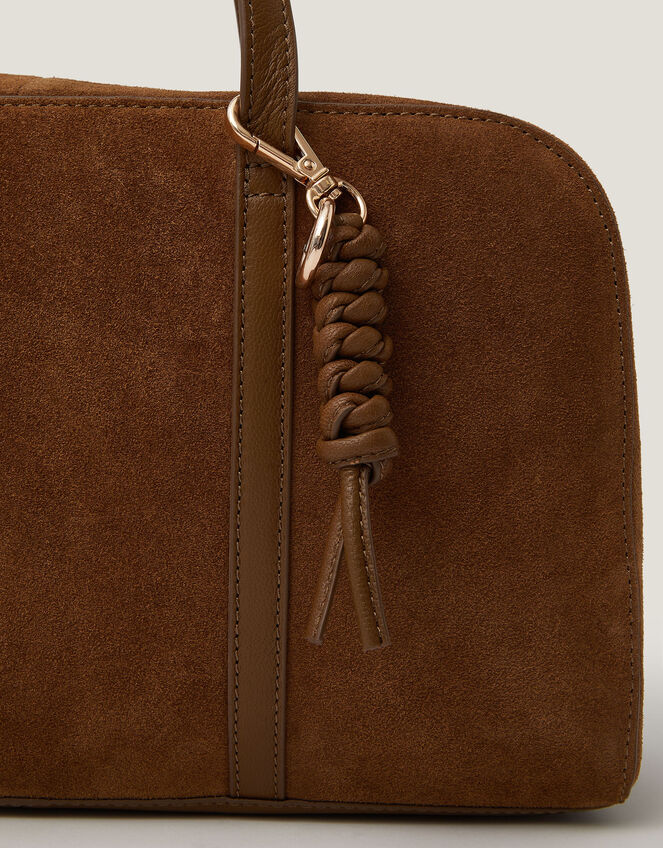 Cate Suede Bowling Bag, , large