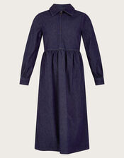 Alana Zip Midi Dress, Blue (INDIGO), large