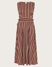 Stripe Jersey Dress, Brown (BROWN), large