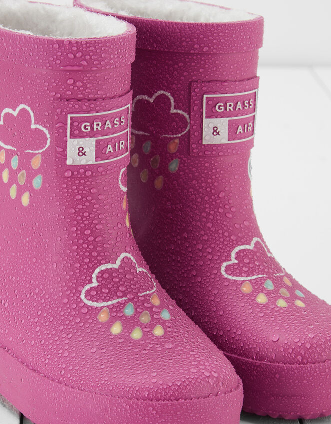 Grass and Air Colour-Revealing Wellies, Pink (BRIGHT PINK), large