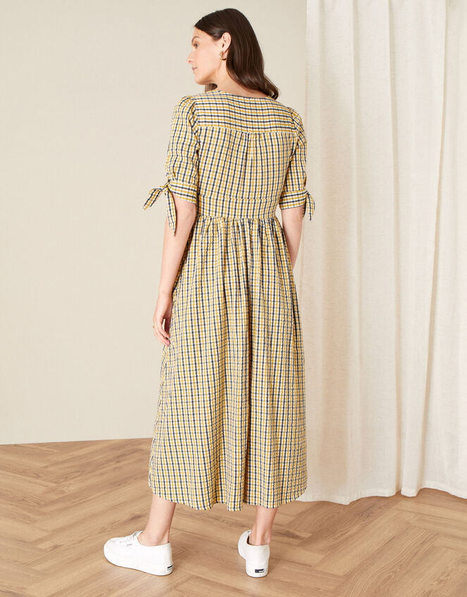 Amina Gingham Dress, Yellow (YELLOW), large