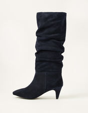 Nellie Knee Slouch Suede Boots, Blue (NAVY), large