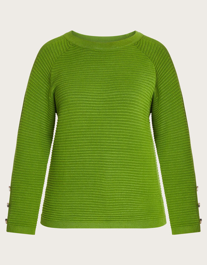 Ola Ottoman Rib Jumper, Green (GREEN), large