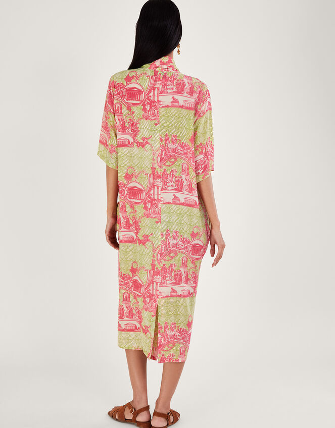 One Hundred Stars Ancient Columns Print Dress, Pink (PINK), large