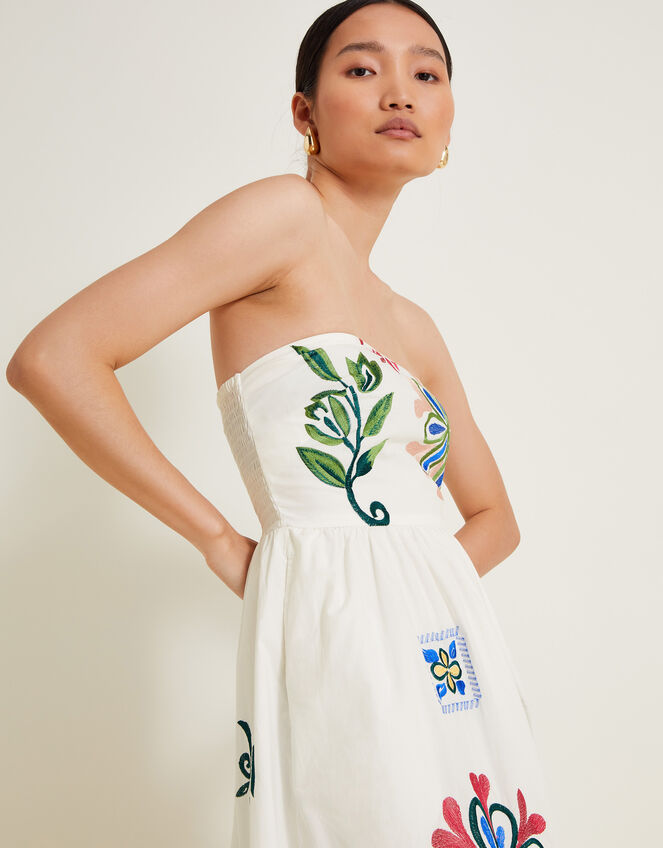 Polly Embroidered Dress, White (WHITE), large