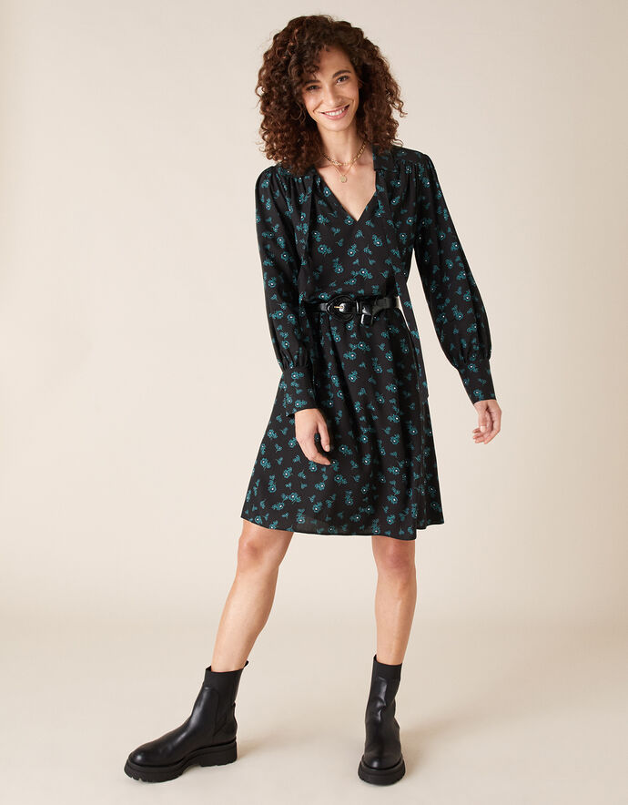 Ditsy Floral KneeLength Dress Black Evening Dresses Monsoon UK.