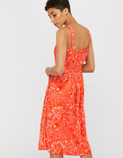 Misty Printed Midi Dress in LENZING™ ECOVERO™, Orange (ORANGE), large