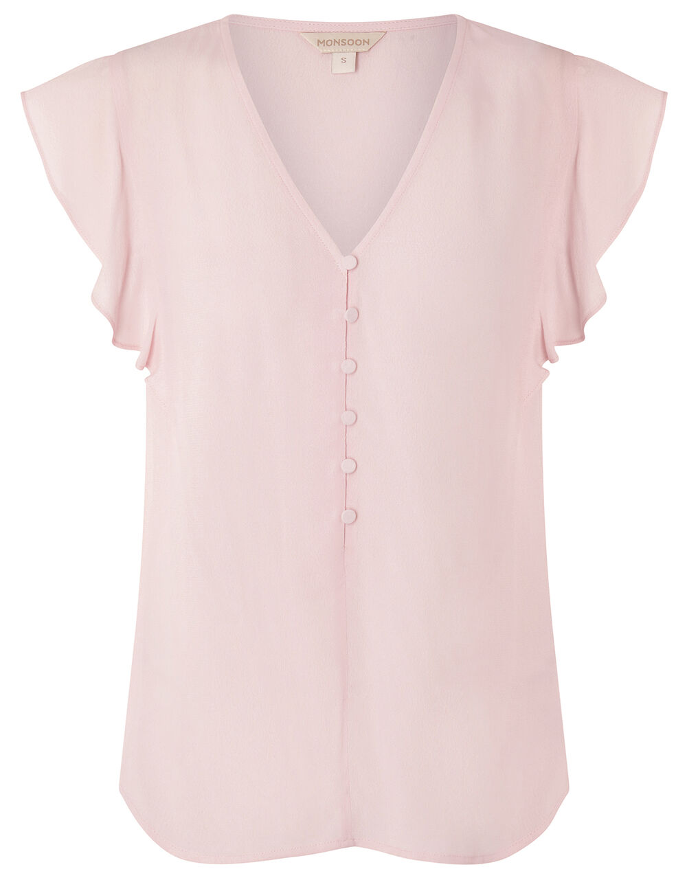 Pink Textured Ruffle Short Sleeve Pullover Top main image 0