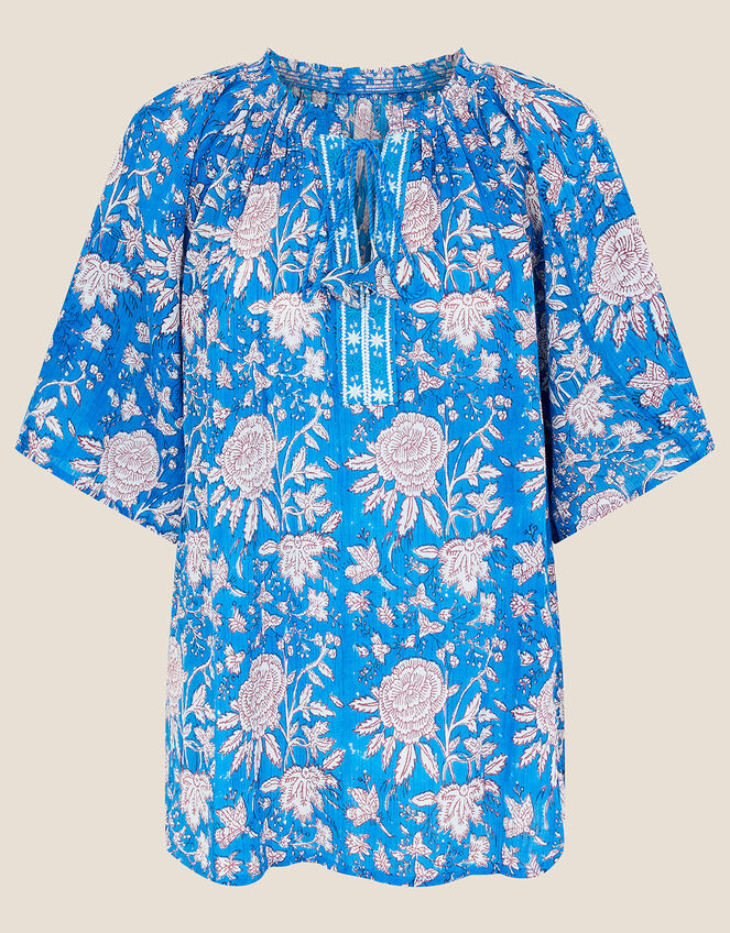 ARTISAN STUDIO Printed Top, Blue (BLUE), large