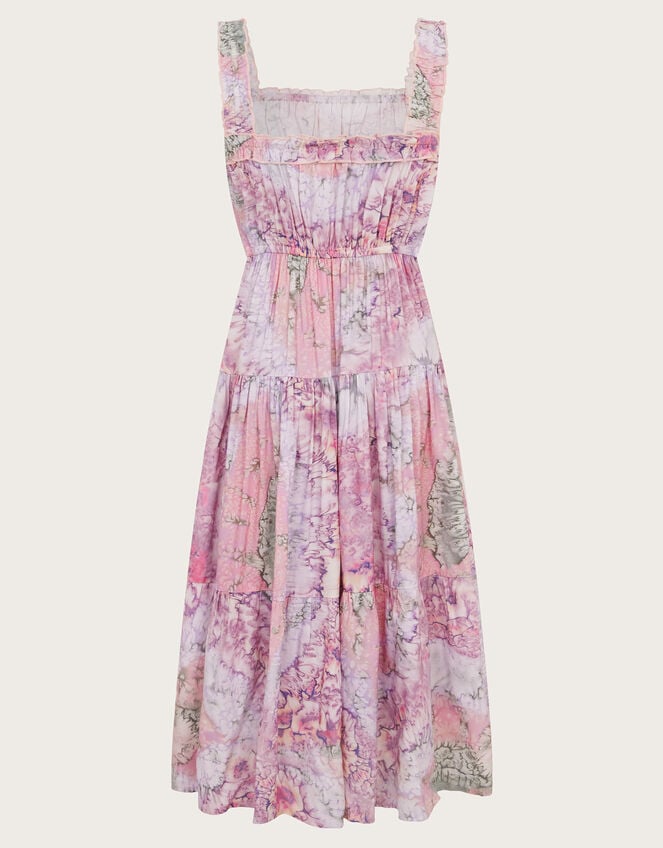 Strappy Marbled Floral Maxi Dress, Pink (PINK), large