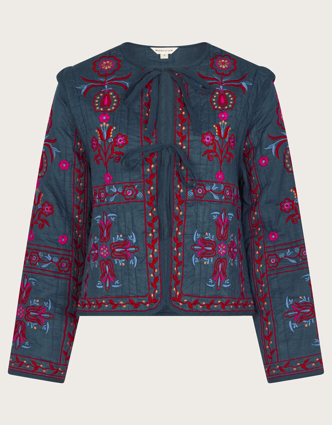 Matilda Tie Jacket, Blue (BLUE), large