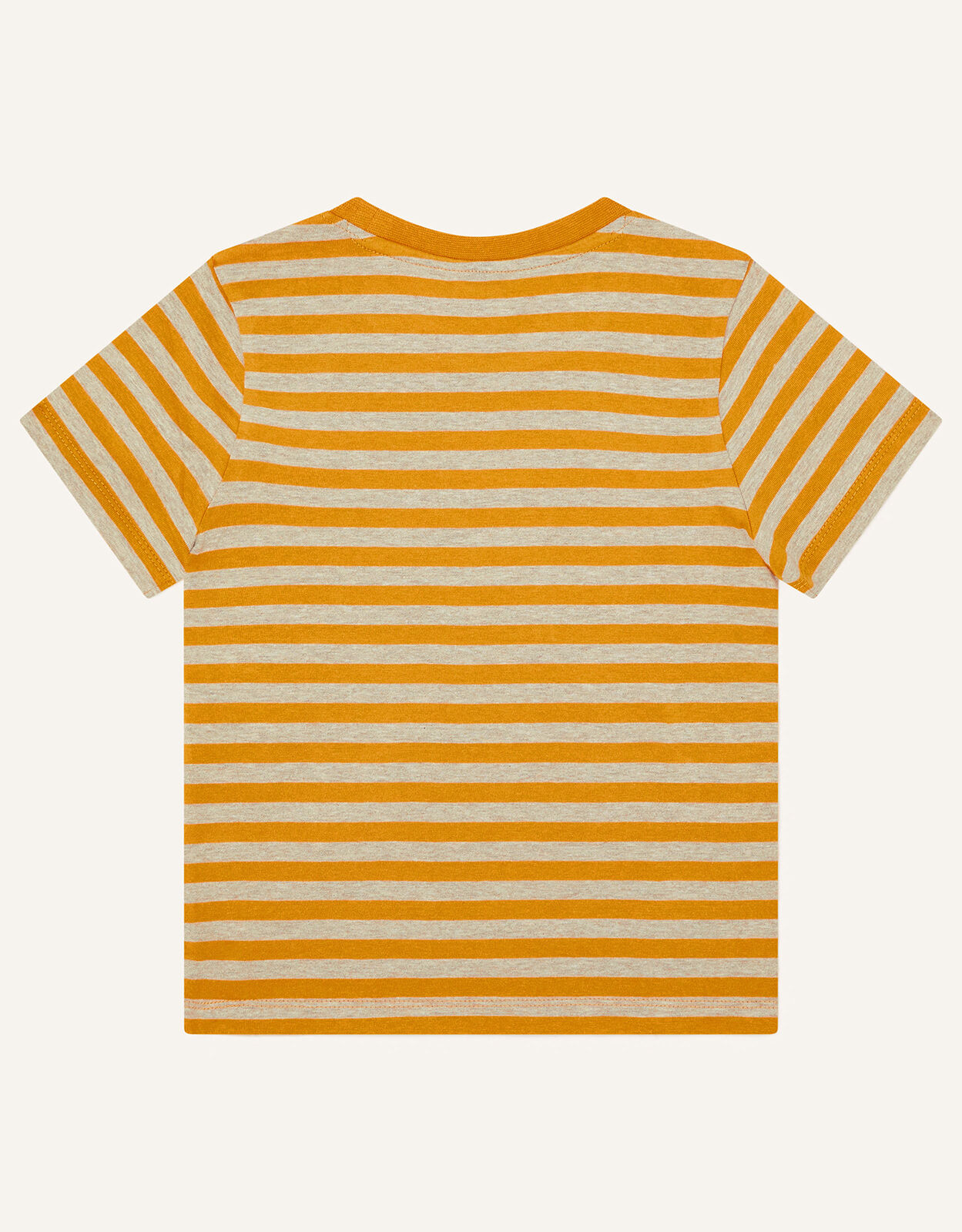 yellow shirt with white stripes