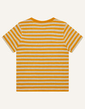 Toby Tractor Stripe T-Shirt, Yellow (MUSTARD), large