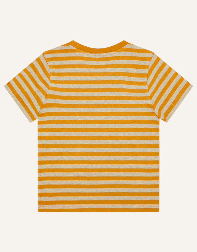 Toby Tractor Stripe T-Shirt, Yellow (MUSTARD), large