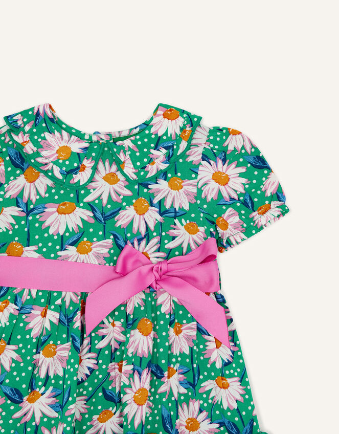 Baby Daisy Print Tiered Dress, Green (GREEN), large