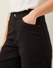 Hallie Regular Crop Wide Leg Jeans, Black (BLACK), large