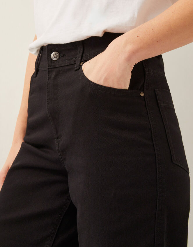 Hallie Regular Crop Wide Leg Jeans, Black (BLACK), large