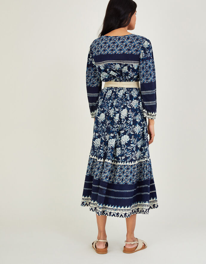 JERSEY DRESS in BLUE PRINT