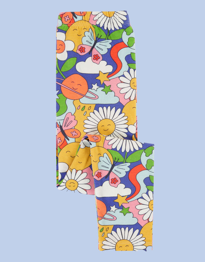 Frugi Retro Print Leggings, Multi (MULTI), large