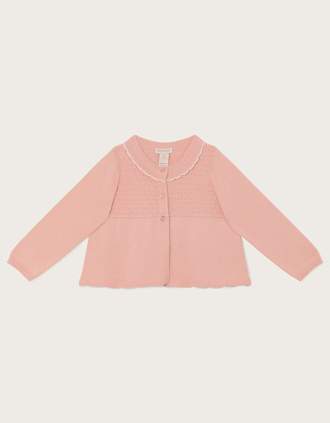 Baby Scallop Cardigan, Pink (PINK), large