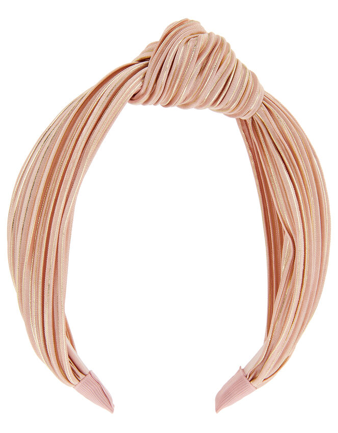 Metallic Plisse Knotted Headband, , large