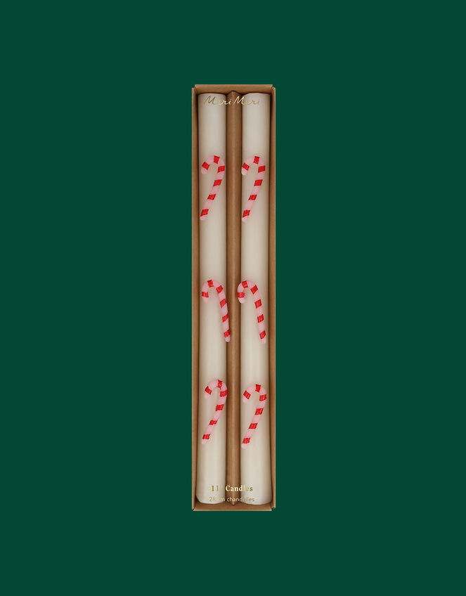 Meri Meri 2-Pack Candy Cane Christmas Taper Candles, , large
