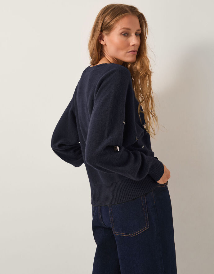Sable Sequin Embellished Jumper Blue | Jumpers | Monsoon UK.
