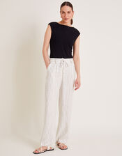 Sara Stripe Trousers, Ivory (IVORY), large