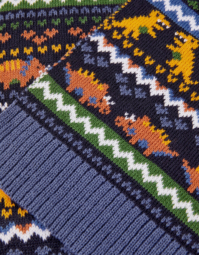 Dinosaur Fair Isle Scarf, , large