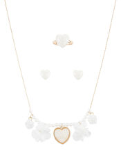 Pearly Heart and Rose Jewellery Set , , large