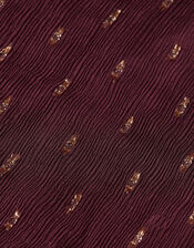 Scotch and Soda Metallic Tie Waist Mini Dress, Red (BURGUNDY), large