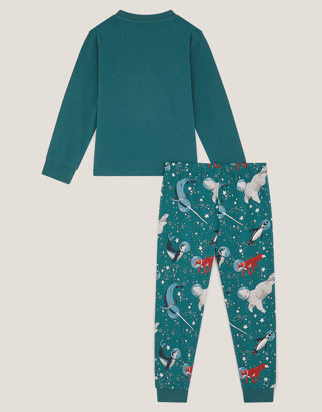 Glow In The Dark Space Pyjama Set, Green (GREEN), large
