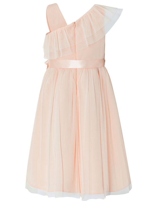 Bella One-Shoulder Occasion Dress, Orange (PEACH), large