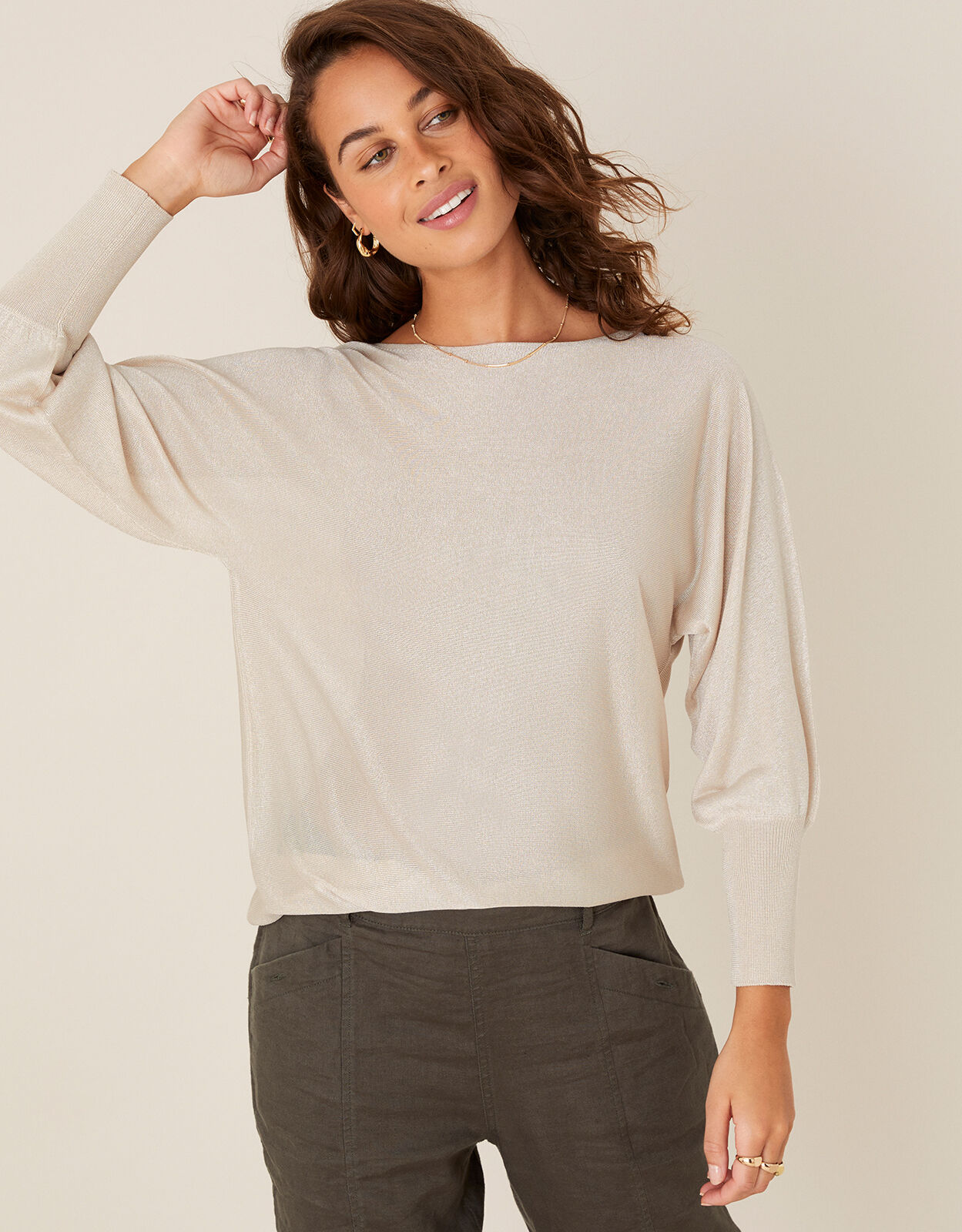Sari Slash Neck Jumper Gold