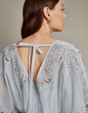 Tatiana Angel Sleeve Embellished Maxi Dress, Blue (PALE BLUE), large